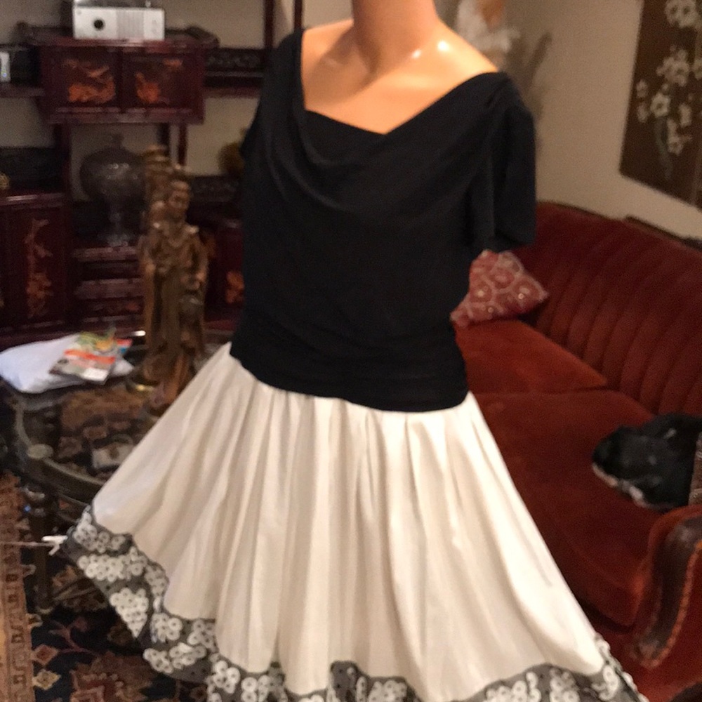 Black & ivory skater dress size 18 1x party okay